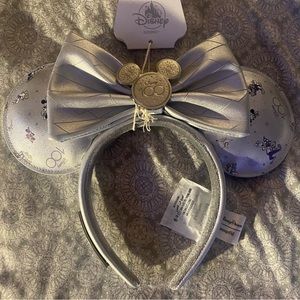Disney Parks loungefly 100th Anniversary Platinum Minnie ears Headband mickey ✨